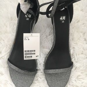 H&M silver sparkling sandals NWT -38/ Size 7